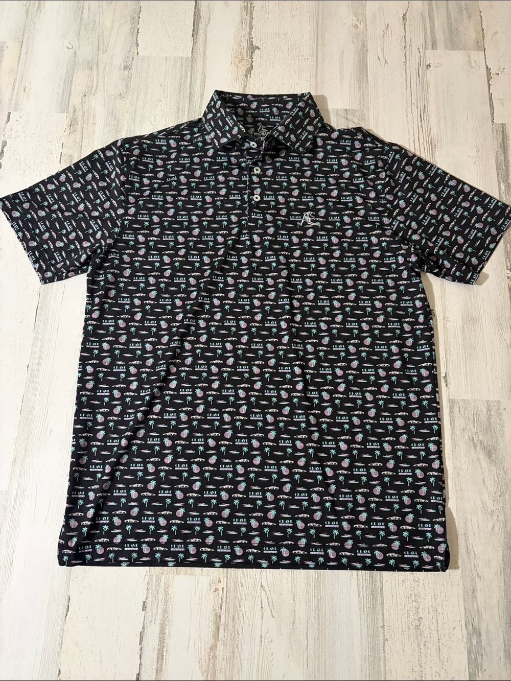 Rhoback Crave Activity Miami Vice Polo Size Medium